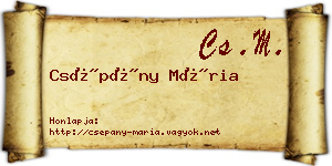 Csépány Mária névjegykártya