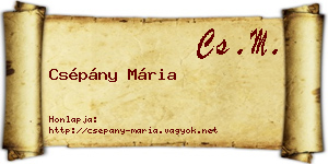 Csépány Mária névjegykártya